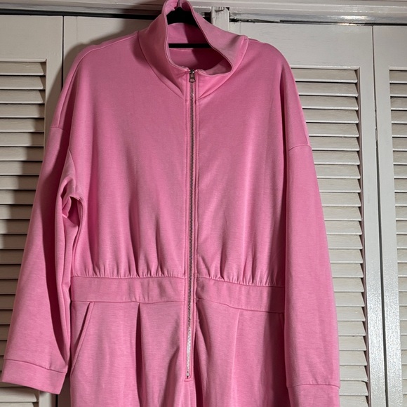 Pink Zip-Front Jumpsuit - Picture 3 of 11